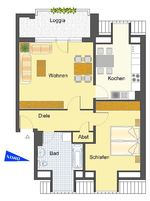 Wohnung zur Miete nur mit Wohnberechtigungsschein 370 € 2 Zimmer 66 m²<br/>Wohnfläche 2.<br/>Geschoss Forellstraße 10 Süd Recklinghausen 45663