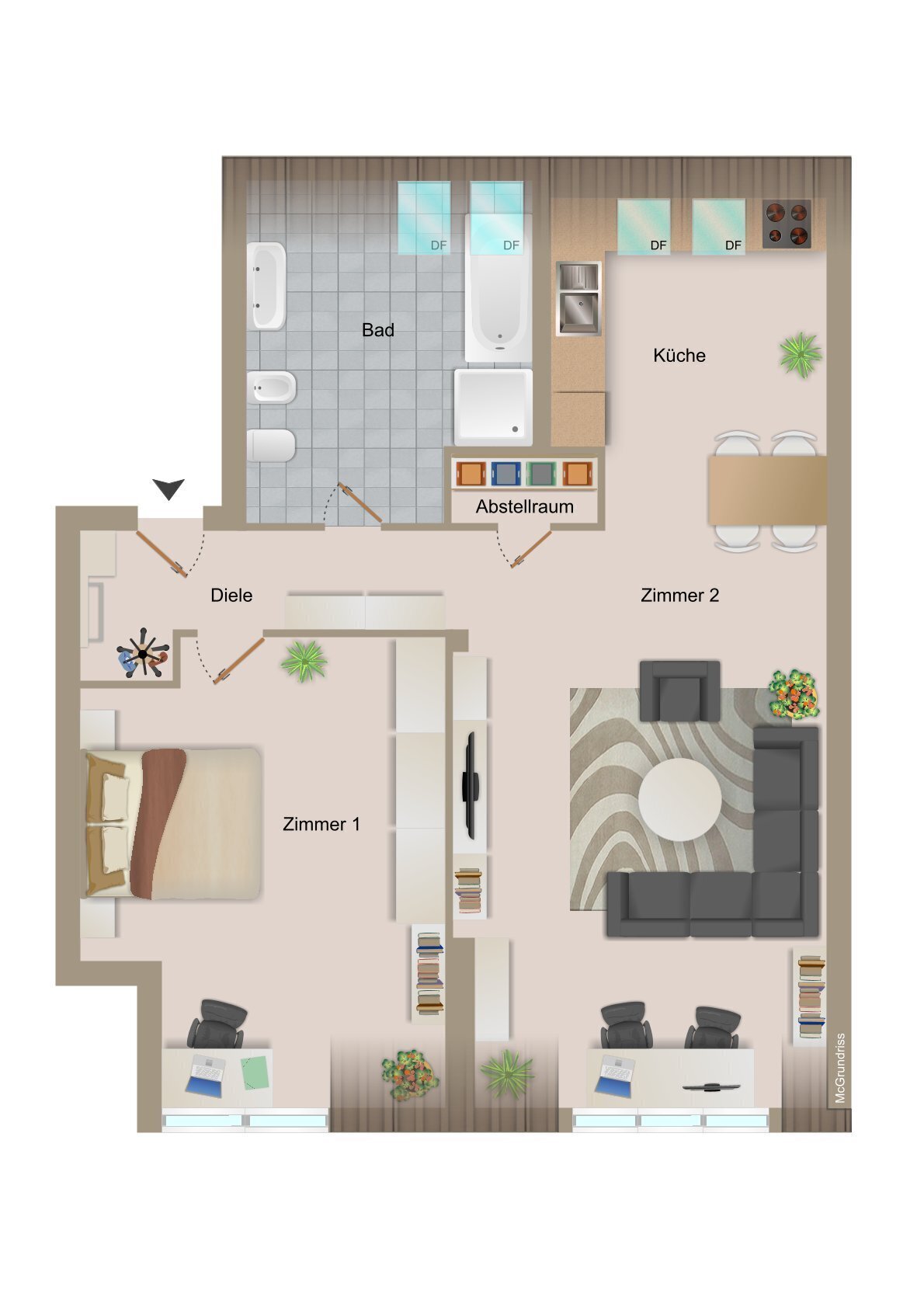 Wohnung zur Miete 1.069 € 2 Zimmer 85 m²<br/>Wohnfläche 5.<br/>Geschoss Mendelssohnstraße 14 Zentrum - West Leipzig 04109