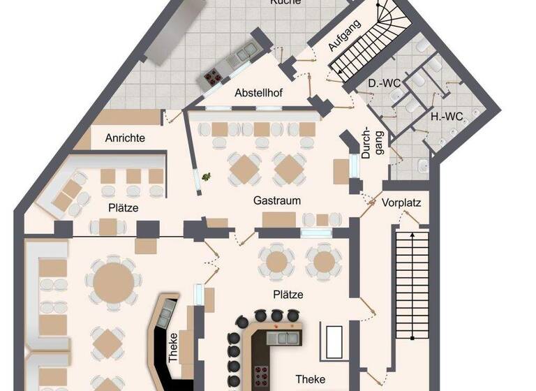 Restaurant zur Miete 9.800 € 548 m² Gastrofläche 317 m² Grundstück Innenstadt-West Karlsruhe 76133