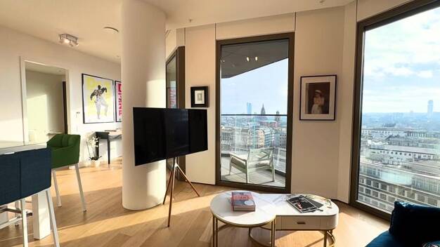 Wohnung zur Miete - Neubau 2.900 € 2 Zimmer 60,3 m² 10. Geschoss Innenstadt Frankfurt am Main 60315