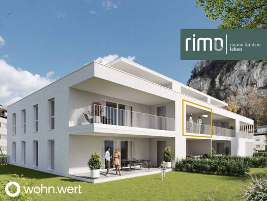Terrassenwohnung zum Kauf - Erstbezug 380.000 € 2 Zimmer 54,5 m² 1. Geschoss Kalkofenweg 24 B+C Götzis 6840