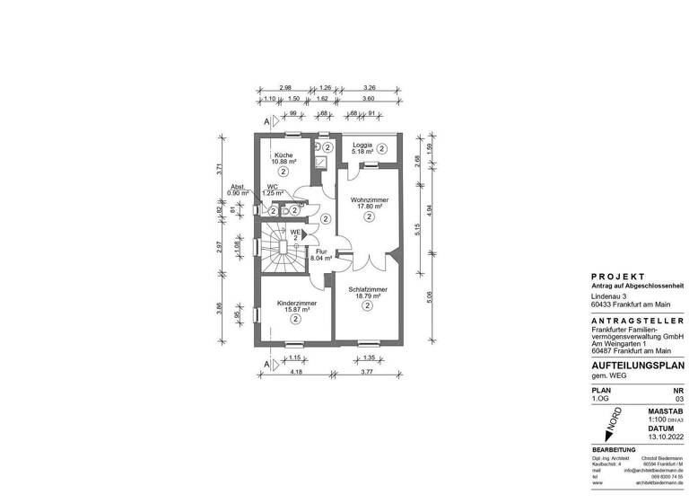 Wohnung zum Kauf 399.000 € 3 Zimmer 77,6 m² 1. Geschoss Lindenau 3 Eschersheim Frankfurt am Main 60433