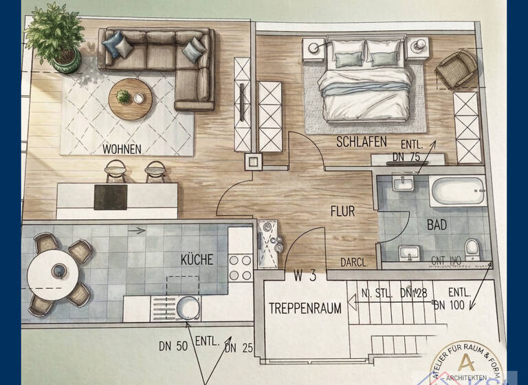 Wohnung zur Miete 740 € 2 Zimmer 70 m² 1. Geschoss frei ab 01.05.2026 Wittekindstraße 16 a Gemen Borken / Gemen 46325