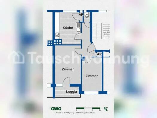 Wohnung zur Miete Tauschwohnung 460 € 2 Zimmer 47 m² 1. Geschoss Barmbek-Nord Hamburg 22307