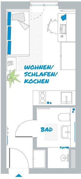 Wohnung zur Miete 462 € 1 Zimmer 19,7 m²<br/>Wohnfläche 3.<br/>Geschoss 01.02.2025<br/>Verfügbarkeit Fakultätsstraße 23 Opladen Leverkusen-Opladen 51379