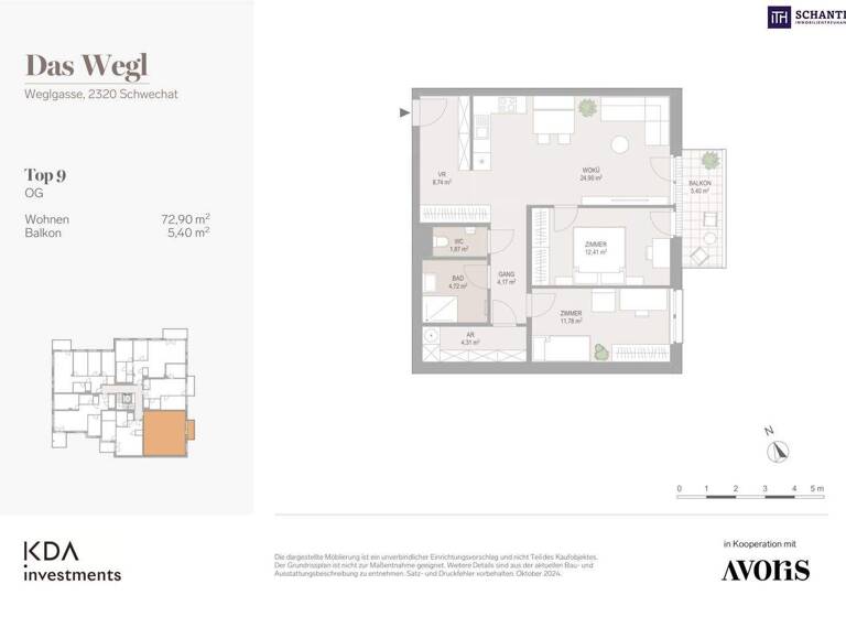 Wohnung zum Kauf - Erstbezug 372.910 € 3 Zimmer 72,9 m² 1. Geschoss frei ab 01.03.2026 Weglgasse Schwechat 2320
