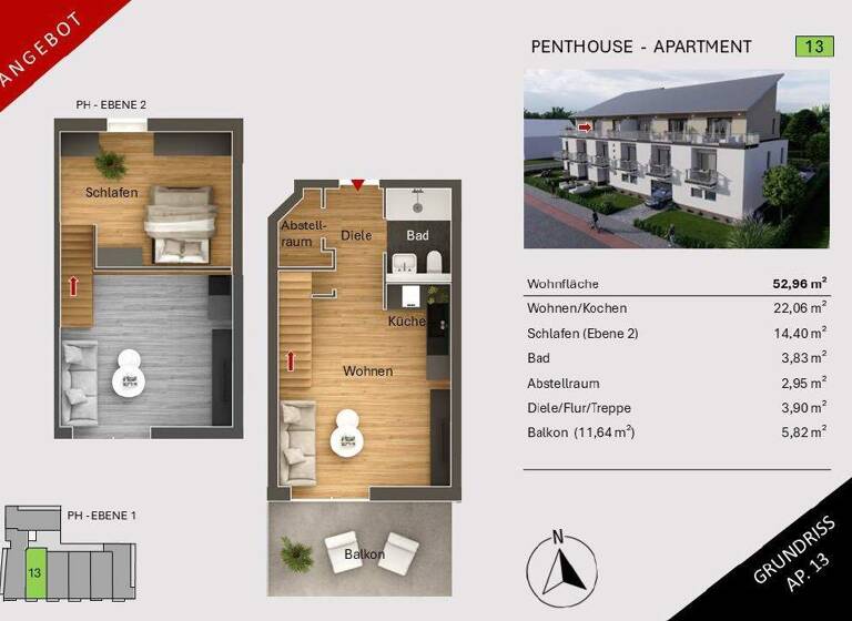 Wohnung zum Kauf 210.500 € 2 Zimmer 53 m² Habsburgerring 14 Innenstadt Minden 32425