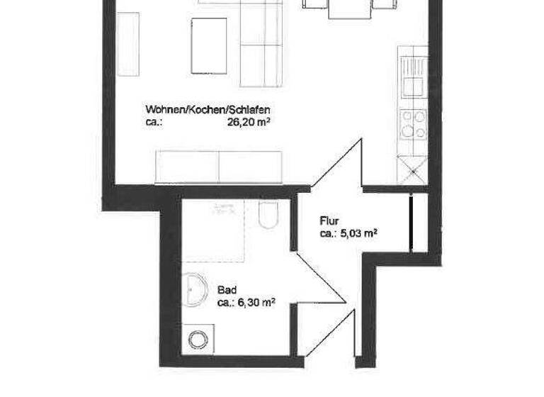 Studio zur Miete 640 € 1 Zimmer 37,5 m² EG frei ab 01.03.2026 Dorfaue 7 A Schöneiche bei Berlin 15566