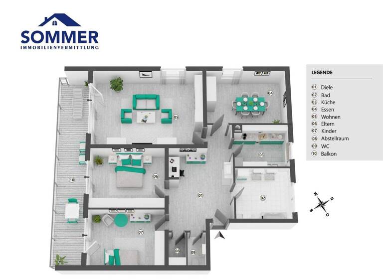 Wohnung zur Miete 1.400 € 4 Zimmer 117,6 m² 3. Geschoss frei ab 01.03.2026 Immenstaad 88090