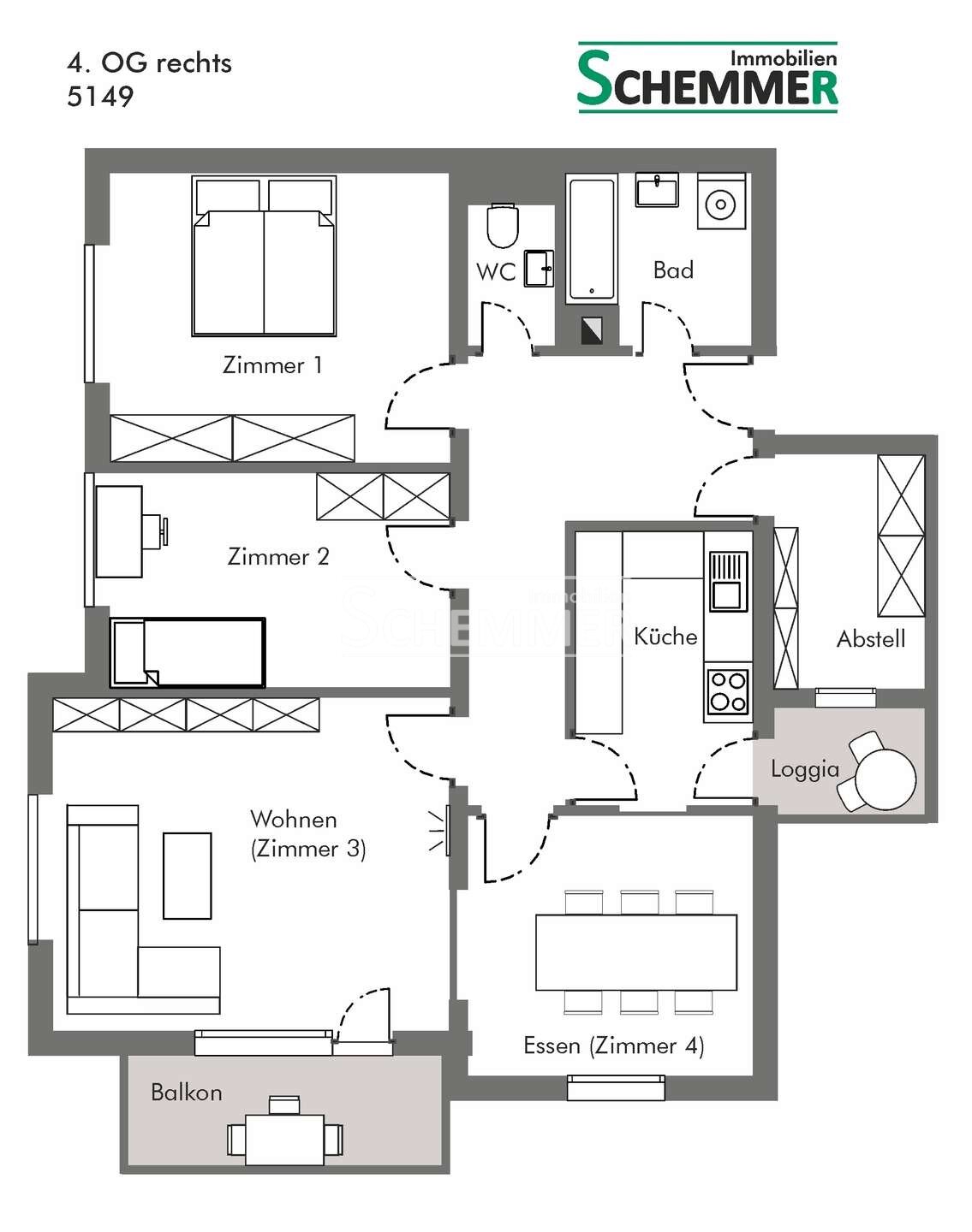 Wohnung zum Kauf 395.000 € 4 Zimmer 105 m²<br/>Wohnfläche 4.<br/>Geschoss Betzenhausen - Bischofslinde Freiburg im Breisgau 79114