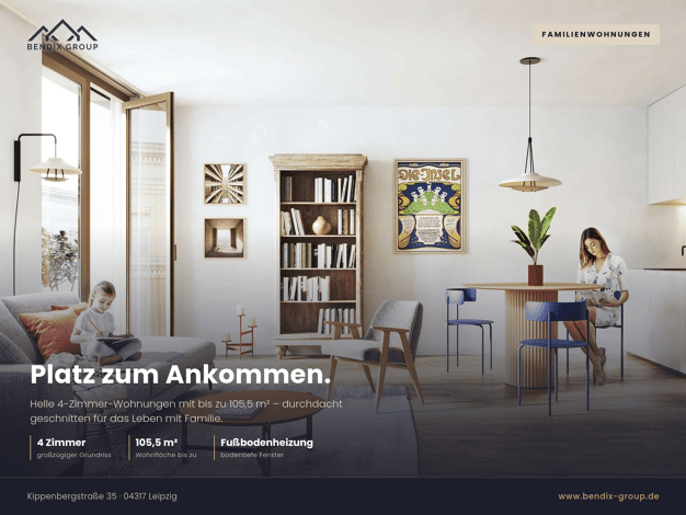 Wohnung zum Kauf - Neubau provisionsfrei 567.500 € 4 Zimmer 102,3 m² 1. Geschoss Reudnitz-Thonberg Leipzig 04317