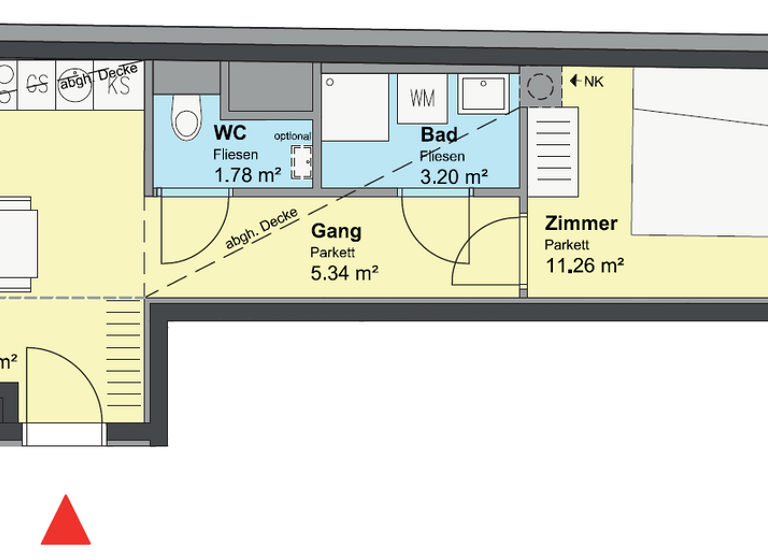 Wohnung zur Miete 850 € 2 Zimmer 44,3 m² Wien 1210