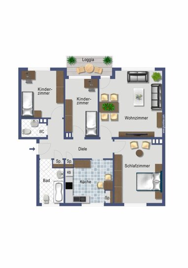 Wohnung zum Kauf Provisionsfrei 254.000 € 4 Zimmer 91 m² 3. Geschoss Olpener Straße 196 Vingst Köln 51103
