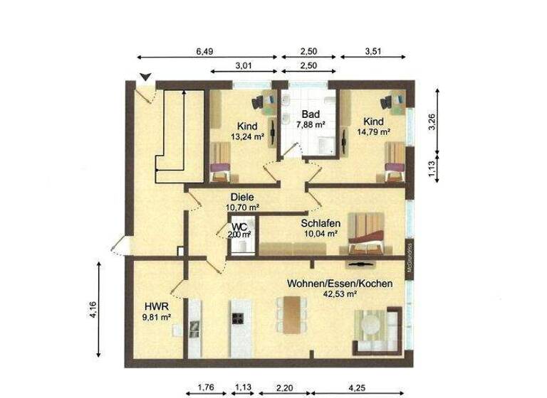 Wohnung zur Miete - Erstbezug 1.276 € 4 Zimmer 116 m² EG frei ab sofort Buer Melle 49328