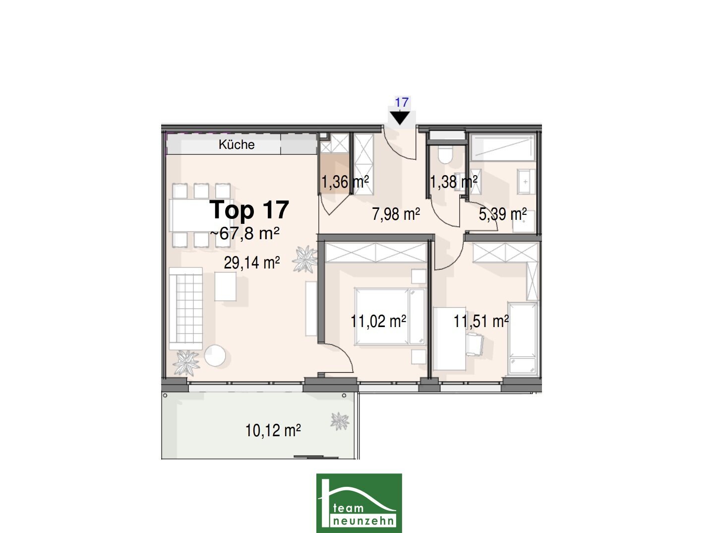 Wohnung zum Kauf 310.001 € 3 Zimmer 67,7 m²<br/>Wohnfläche 1.<br/>Geschoss Bahnhofstraße 22 Strasshof an der Nordbahn 2231