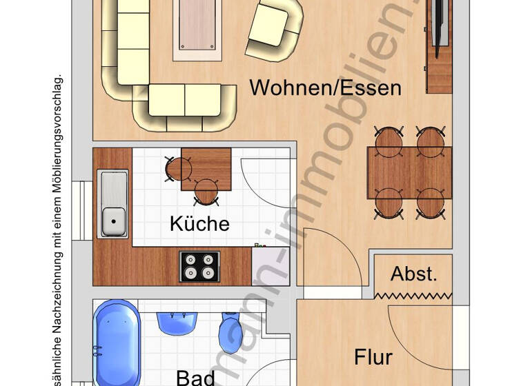 Wohnung zum Kauf 135.000 € 2 Zimmer 60 m²<br/>Wohnfläche 1.<br/>Geschoss Engelsdorf Leipzig 04319