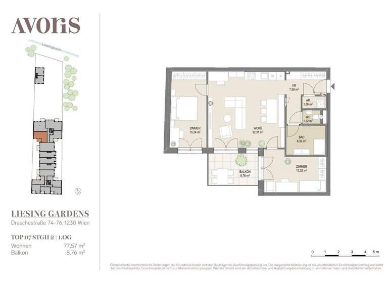 Wohnung zum Kauf - Erstbezug provisionsfrei 529.000 € 3 Zimmer 77,6 m² 1. Geschoss Wien 1230