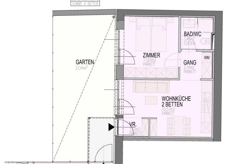 Studio zum Kauf - Erstbezug 215.000 € 2 Zimmer 35,5 m² EG frei ab 31.12.2026 Wien,Floridsdorf 1210