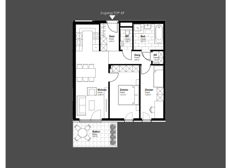 Wohnung zum Kauf 378.000 € 3 Zimmer 65,8 m² 3. Geschoss Schwechat 2320