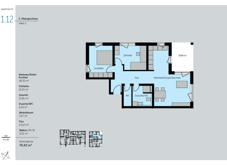 Wohnung zum Kauf provisionsfrei 424.000 € 2,5 Zimmer 76,9 m² Wellandstraße 61 & 63 Aalen 73434