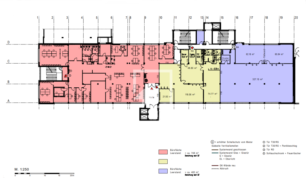 Praxisfläche zur Miete 9,50 € 1.231 m²<br/>Bürofläche ab 483 m²<br/>Teilbarkeit Stadtpark / Stadtgrenze 20 Fürth 90762