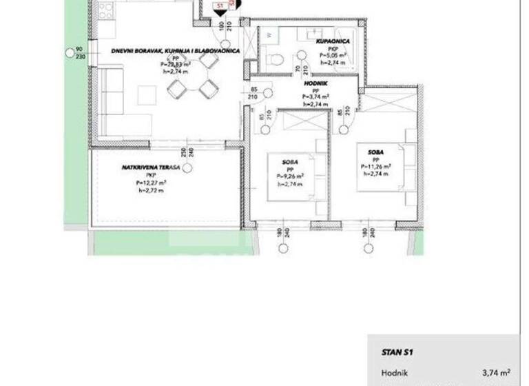 Wohnung zum Kauf 220.000 € 4 Zimmer 64 m² Trogir