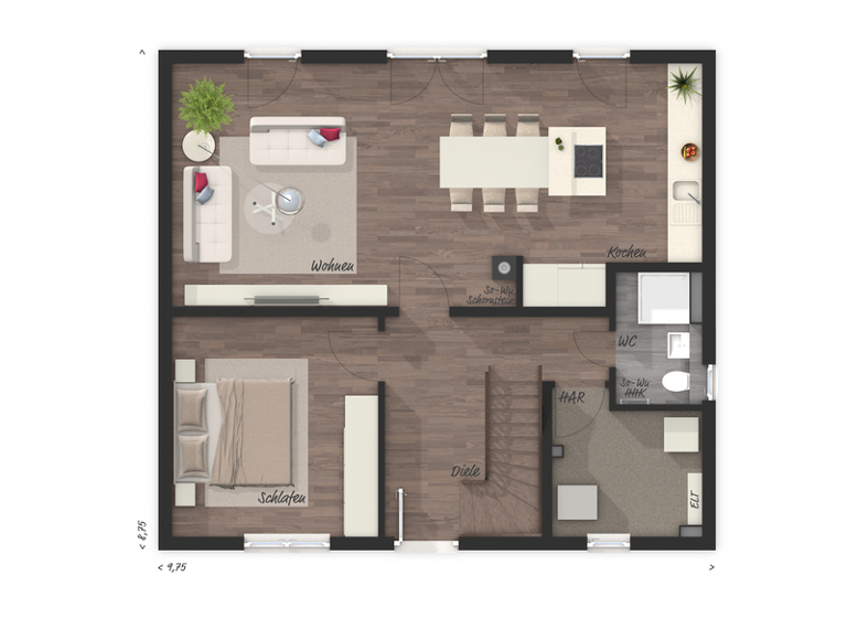 Einfamilienhaus zum Kauf provisionsfrei 467.650 € 4 Zimmer 130 m² 1.053 m² Grundstück Kamener Straße 11 Bramey-Lenningsen Bönen 59199