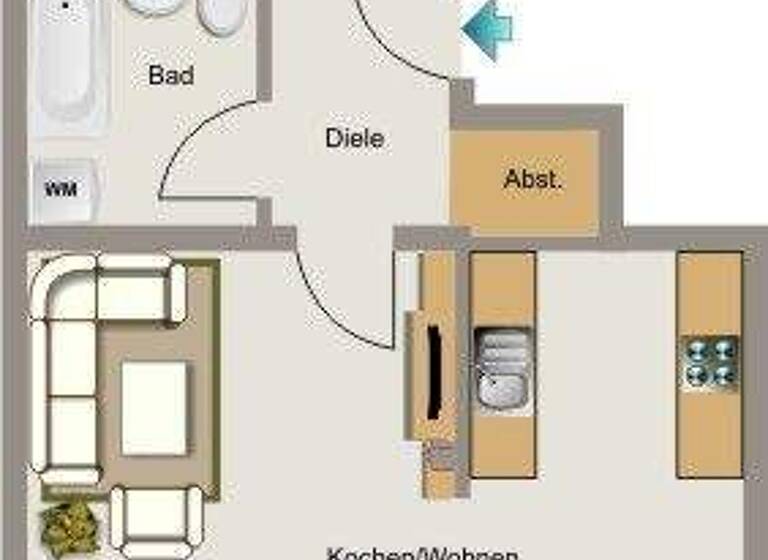 Wohnung zur Miete 430 € 2,5 Zimmer 58 m² 1. Geschoss Teichacker 10 a Voerde 46562