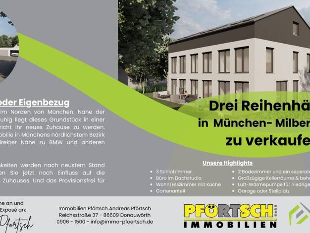 Reihenendhaus zum Kauf - Erstbezug provisionsfrei 1.395.615 € 5 Zimmer 145 m² 300 m² Grundstück München 80937