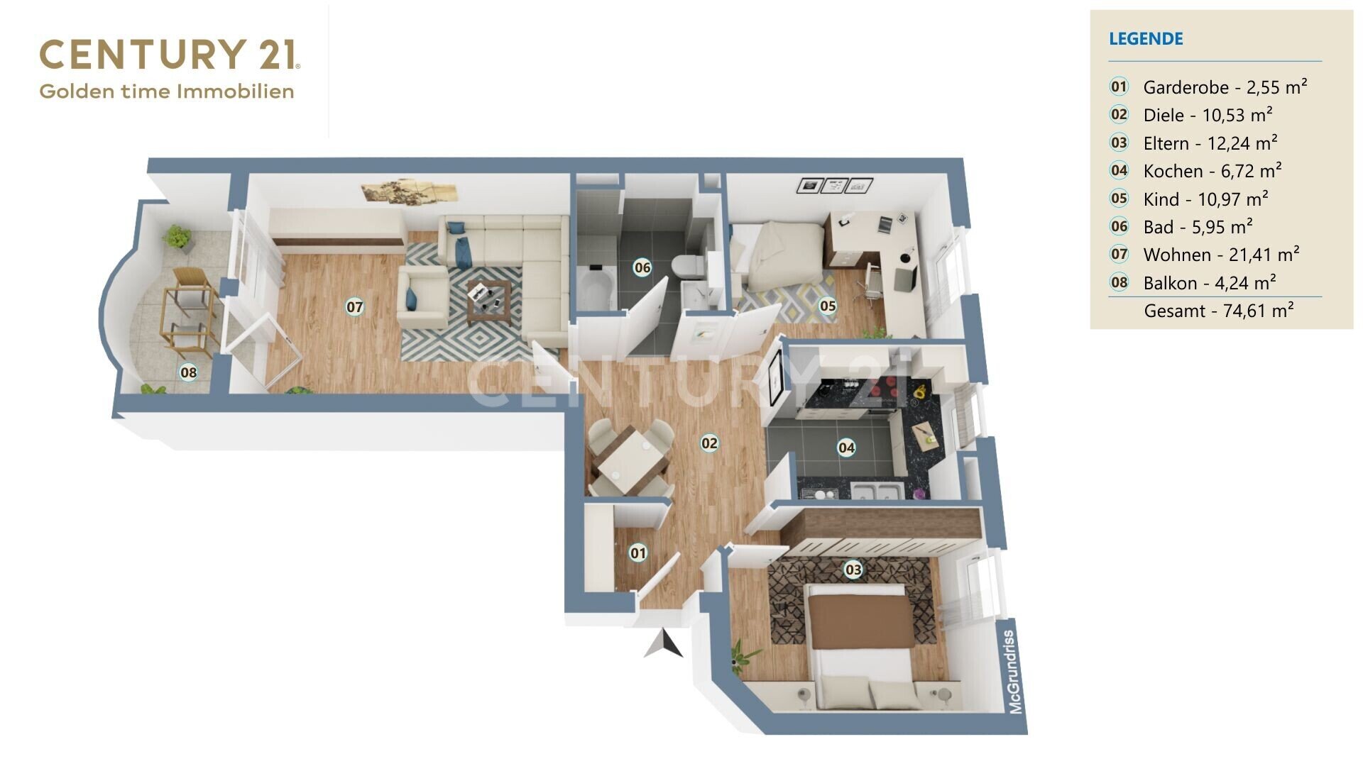 Wohnung zum Kauf 245.000 € 3 Zimmer 74 m²<br/>Wohnfläche 3.<br/>Geschoss Altötting Altötting 84503