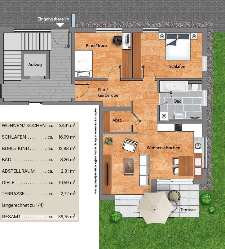 Wohnung zum Kauf provisionsfrei 419.000 € 3 Zimmer 86,8 m²<br/>Wohnfläche EG<br/>Geschoss Ida-Pfeiffer-Straße Dreifaltigkeit Amberg 92224