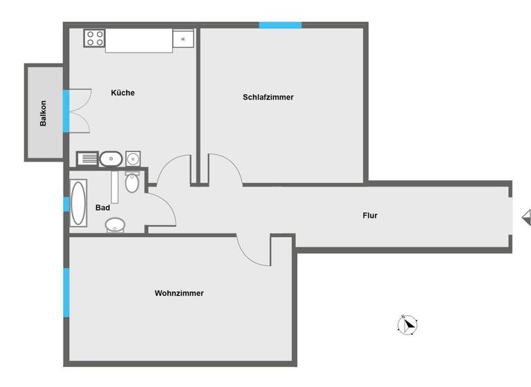 Wohnung zum Kauf 385.000 € 2 Zimmer 53,5 m²<br/>Wohnfläche 1.<br/>Geschoss Eimsbüttel Hamburg 20255