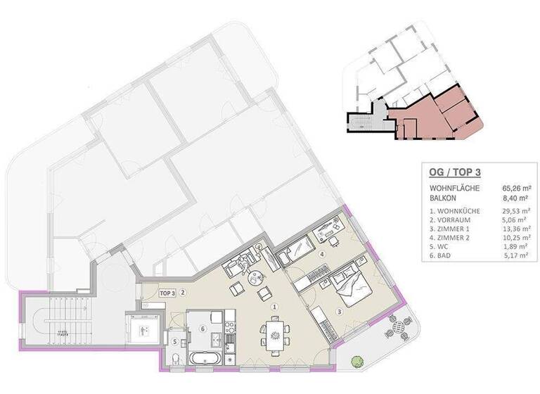 Wohnung zum Kauf - Erstbezug 420.000 € 3 Zimmer 65,3 m² 1. Geschoss Wien 1210