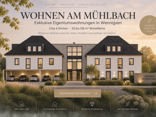 Wohnung zum Kauf - Erstbezug provisionsfrei 314.900 € 2 Zimmer 59 m² 2 Geschosse frei ab 01.07.2027 Wennigsen Wennigsen (Deister) 30974
