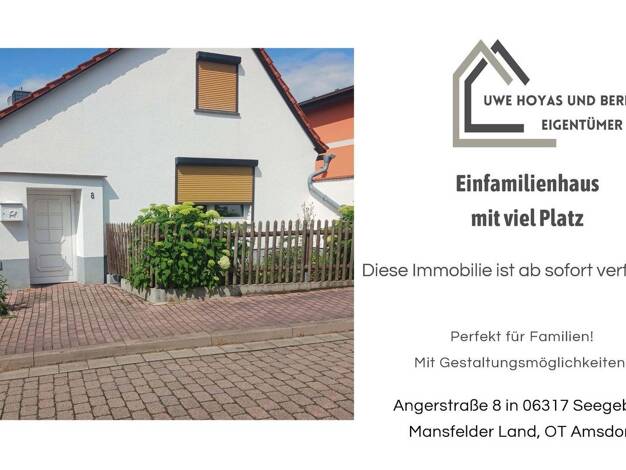 Einfamilienhaus zum Kauf provisionsfrei 205.000 € 7 Zimmer 100 m² 1.000 m² Grundstück Angerstraße 8 Amsdorf Seegebiet Mansfelder Land 06317