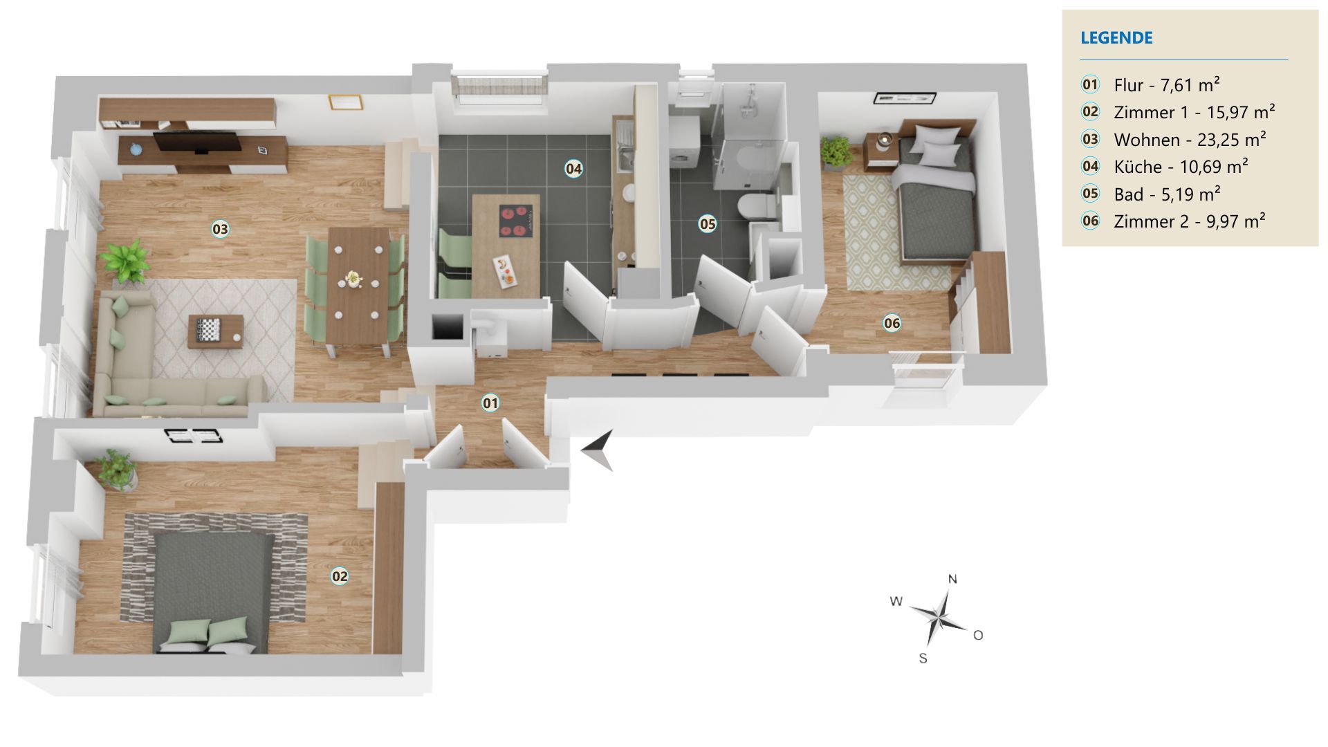 Wohnung zum Kauf provisionsfrei 379.000 € 3,5 Zimmer 73 m²<br/>Wohnfläche EG<br/>Geschoss ab sofort<br/>Verfügbarkeit Brückenstraße 44 Neckarvorstadt Stuttgart 70376