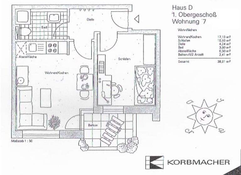 Wohnung zum Kauf 143.500 € 2 Zimmer 38,8 m² 1. Geschoss Grimlinghausen Neuss 41468