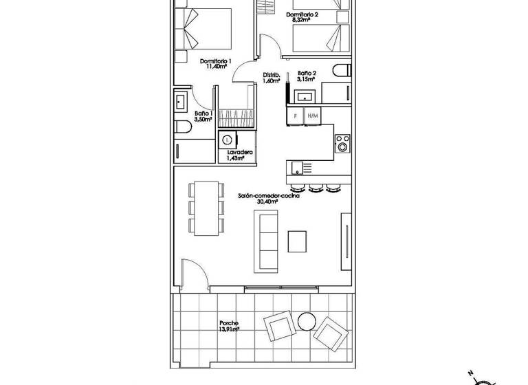 Wohnung zum Kauf provisionsfrei 255.000 € 2 Zimmer 67 m² Pilar de la Horadada