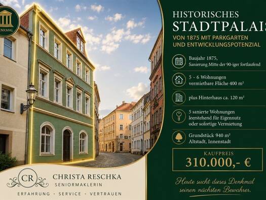 Mehrfamilienhaus zum Kauf als Kapitalanlage geeignet 310.000 € 18 Zimmer 420 m² 960 m² Grundstück Zittau 02763