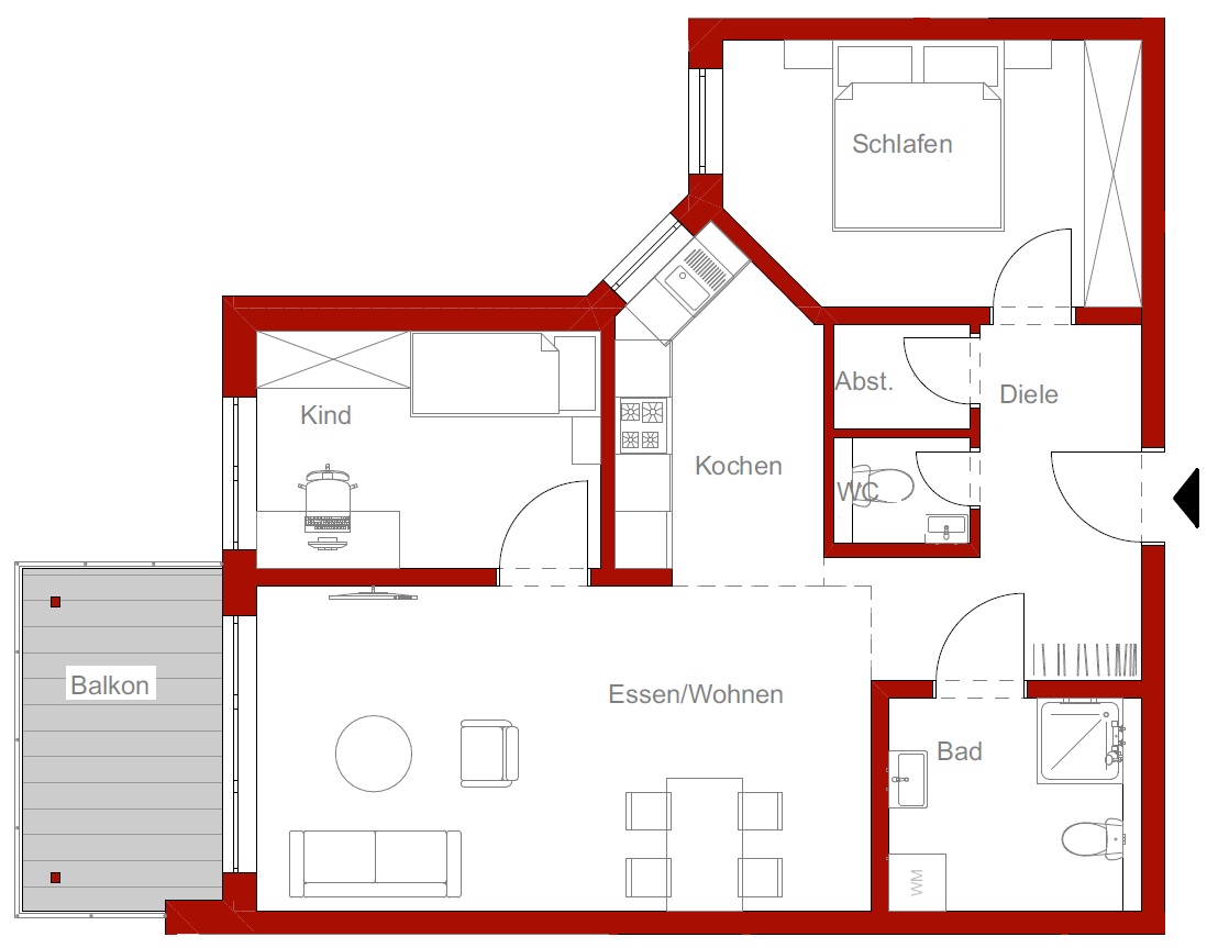 Wohnung zum Kauf provisionsfrei 277.800 € 3 Zimmer 70,9 m²<br/>Wohnfläche Donaueschingen Donaueschingen 78166