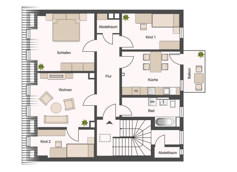 Wohnung zum Kauf 335.000 € 4 Zimmer 99,5 m² 4. Geschoss Gohlis-Süd Leipzig 04155