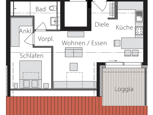 Wohnung zur Miete 648 € 2 Zimmer 48,7 m² 2. Geschoss frei ab 15.05.2026 Elsterweg Bibersfeld Schwäbisch Hall 74523