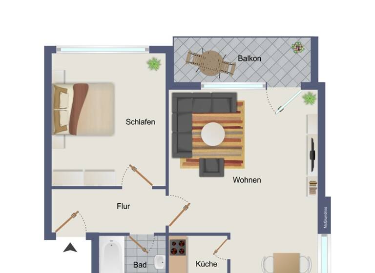 Wohnung zum Kauf 169.000 € 2 Zimmer 48 m² 2. Geschoss Wersten Düsseldorf 40589