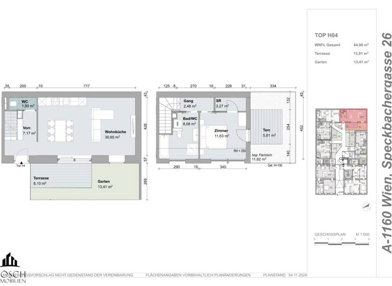 Reihenmittelhaus zum Kauf - Erstbezug 469.000 € 2 Zimmer 64,1 m² Wien 1160