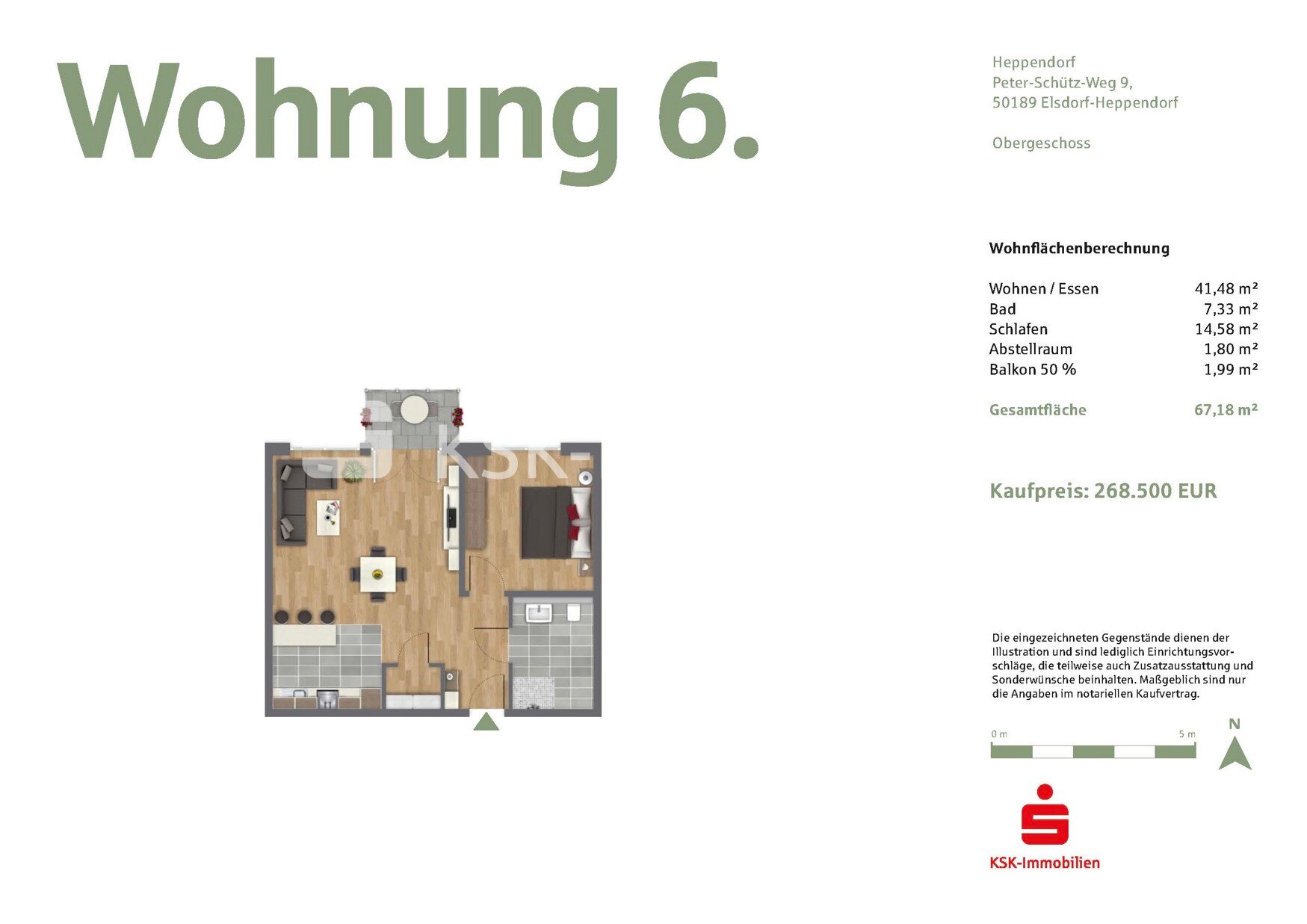 Wohnung zum Kauf 268.500 € 2 Zimmer 67,2 m²<br/>Wohnfläche EG<br/>Geschoss Heppendorf Elsdorf / Heppendorf 50189