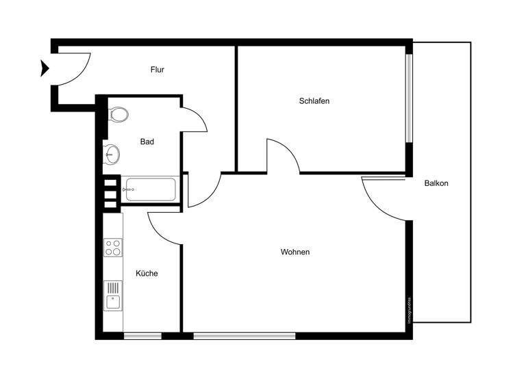 Wohnung zum Kauf 139.000 € 2 Zimmer 65,9 m²<br/>Wohnfläche 1.<br/>Geschoss Donnerschwee Oldenburg 26123