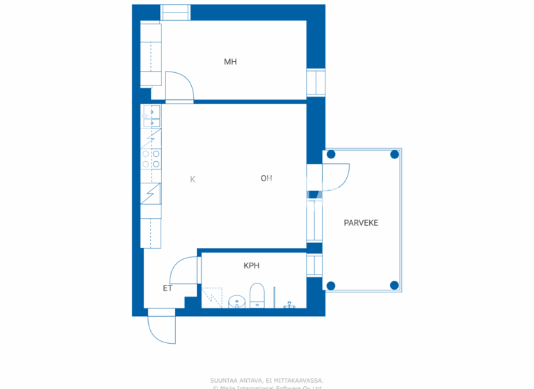Studio zum Kauf 117.000 € 2 Zimmer 36 m² 3. Geschoss Kaarretie 14 Oulu 90500