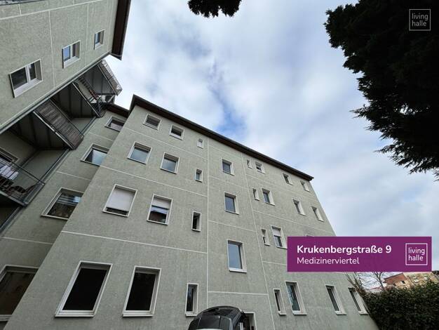 Wohnung zur Miete 368 € 1 Zimmer 37 m² 3. Geschoss Krukenbergstraße 9 Innenstadt Mitte 06112