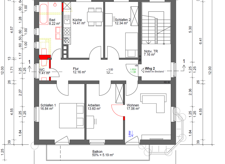 Wohnung zur Miete 1.850 € 4 Zimmer 102 m² Geschoss 1/4 frei ab 15.02.2026 Triftstraße 5 Partenkirchen Garmisch-Partenkirchen 82467