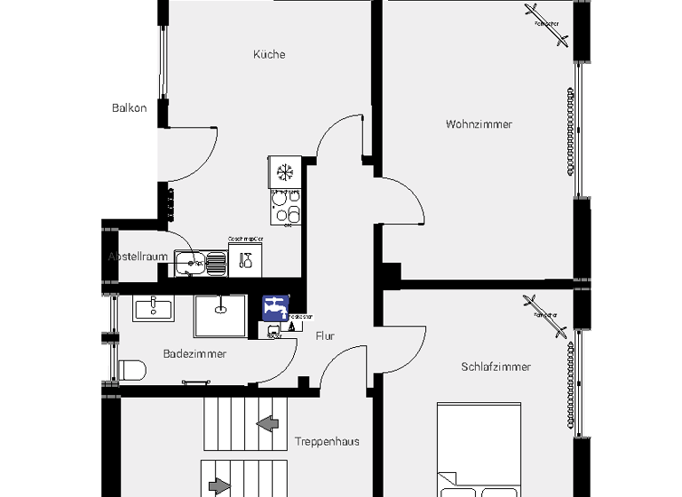 Wohnung zur Miete 650 € 2 Zimmer 60 m² Geschoss 1/2 frei ab sofort Limburg 65549